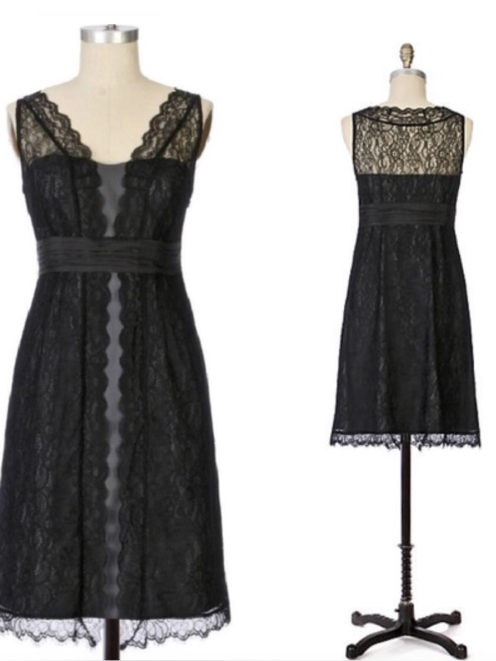 Anthropologie MOULINETTE SOUERS Shadow Canopy black lace dress | Size 10